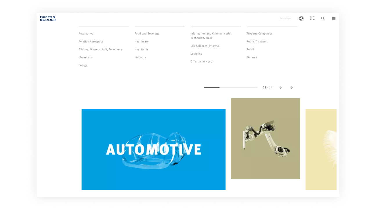  Website homepage for automotive industry
